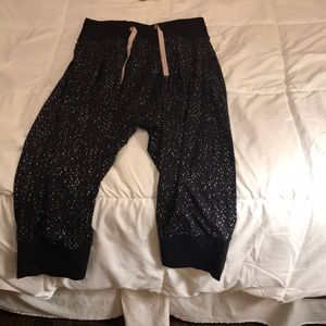 Black and very light pink design pants